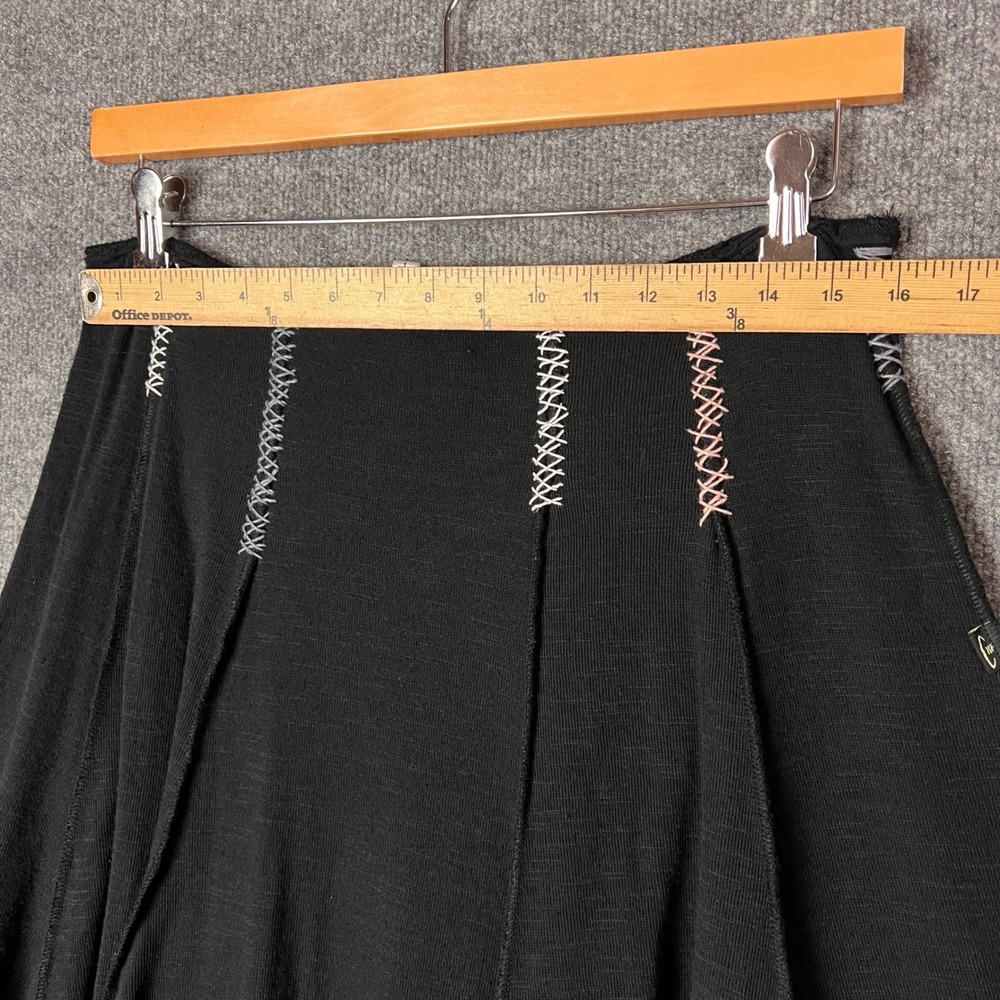 Psylo Skirt Womens M-L Black Handcrafted Goth Punk Pixie Hem Stitching - Picture 4 of 8